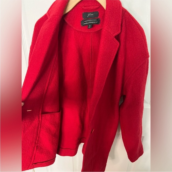 J Crew jacket coat boiled wool GORGEOUS $228 size XS xxs but runs huge worn 1 x - Picture 3 of 10